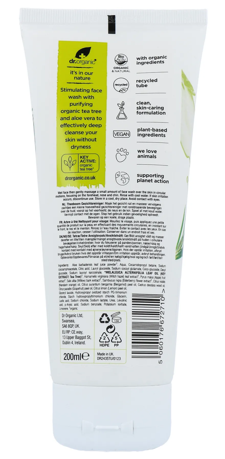 Dr Organic Tea Tree Face Wash (200 ml)
