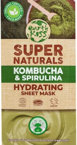 Earth Kiss Sheet Mask Kombucha & Spirulina (1 stuk)