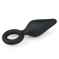 Easytoys Anal Collection – Buttplug with Pull Ring Medium Zwart (1 stuk)