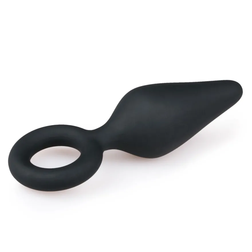 Easytoys Anal Collection – Buttplug with Pull Ring Medium Zwart (1 stuk)