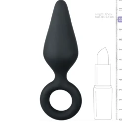 Easytoys Anal Collection – Buttplug with Pull Ring Medium Zwart (1 stuk)