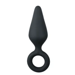 Easytoys Anal Collection – Buttplug with Pull Ring Medium Zwart (1 stuk)