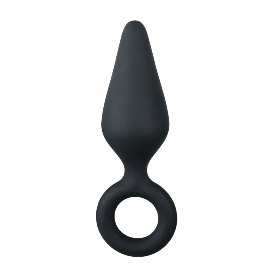 Easytoys Anal Collection – Buttplug with Pull Ring Medium Zwart (1 stuk)