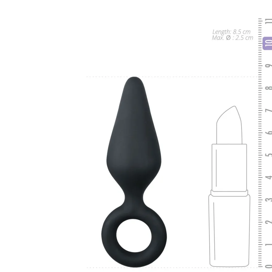 Easytoys Anal Collection – Buttplug with Pull Ring Small Zwart (1 stuk)