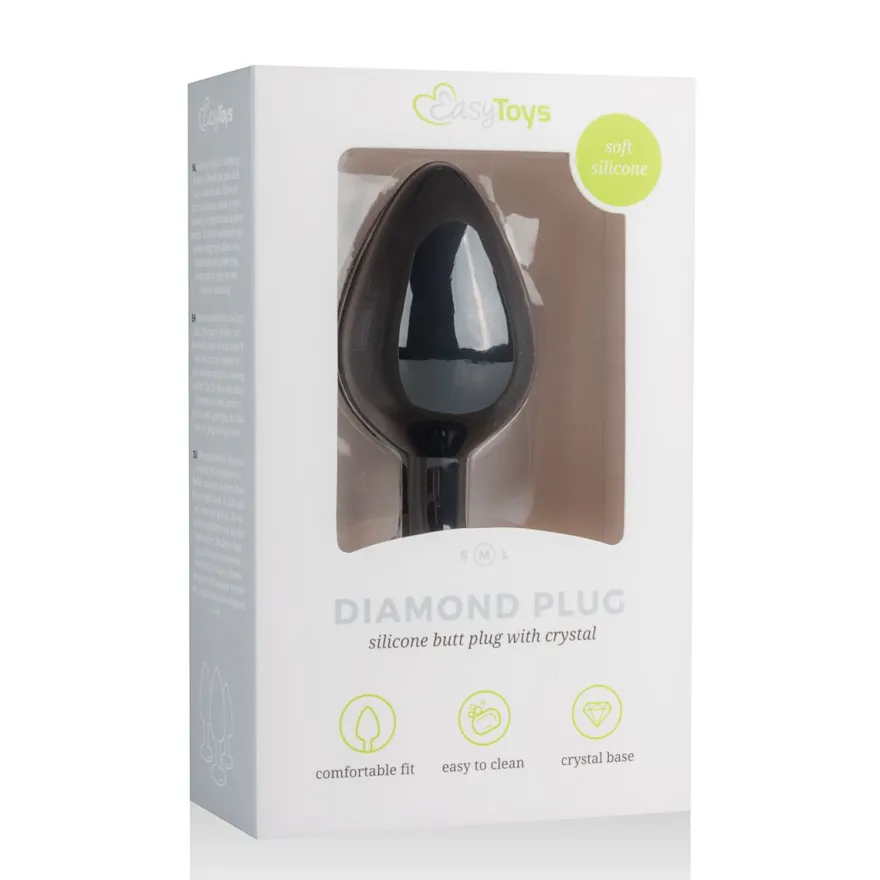 Easytoys Anal Collection – Diamond Plug Medium Zwart (1 stuk)