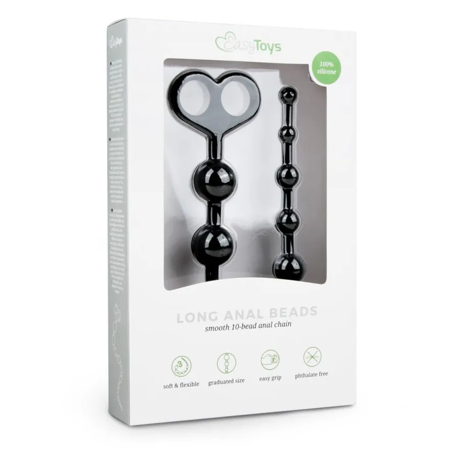 Easytoys Anal Collection – Long Anal Beads Zwart (1 stuk)
