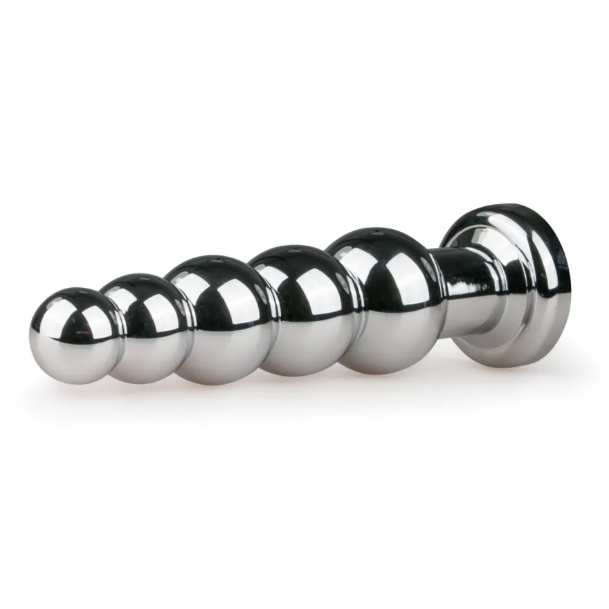 Easytoys Anal Collection – Metal Butt Plug with Clear Stone Large Zilver (1 stuk)