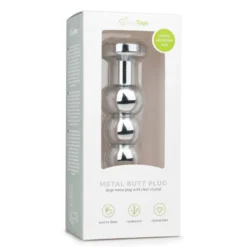 Easytoys Anal Collection – Metal Butt Plug with Clear Stone Large Zilver (1 stuk)