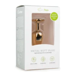 Easytoys Anal Collection – Metal Butt Plug with Clear Stone Goud (1 stuk)