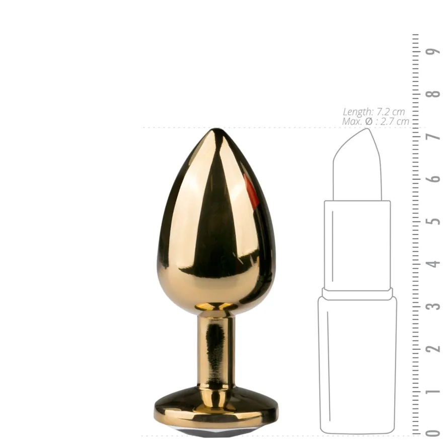 Easytoys Anal Collection – Metal Butt Plug with Clear Stone Goud (1 stuk)