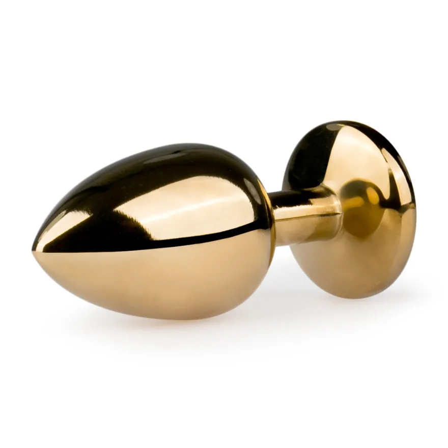 Easytoys Anal Collection – Metal Butt Plug with Clear Stone Goud (1 stuk)