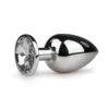 Easytoys Anal Collection – Metal Butt Plug with Pink Stone Large Zilver (1 stuk)