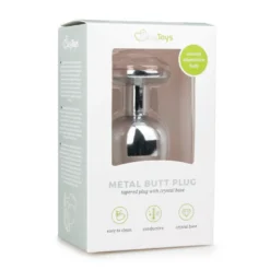 Easytoys Anal Collection – Metal Butt Plug with Pink Stone Large Zilver (1 stuk)