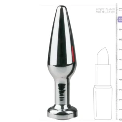 Easytoys Anal Collection – Metal Butt Plug with Clear Stone Medium Zilver (1 stuk)