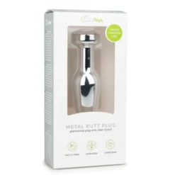 Easytoys Anal Collection – Metal Butt Plug with Clear Stone Medium Zilver (1 stuk)