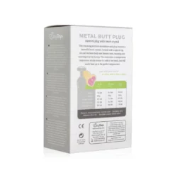 Easytoys Anal Collection – Metal Butt Plug with Pink Heart Stone Medium Zilver (1 stuk)