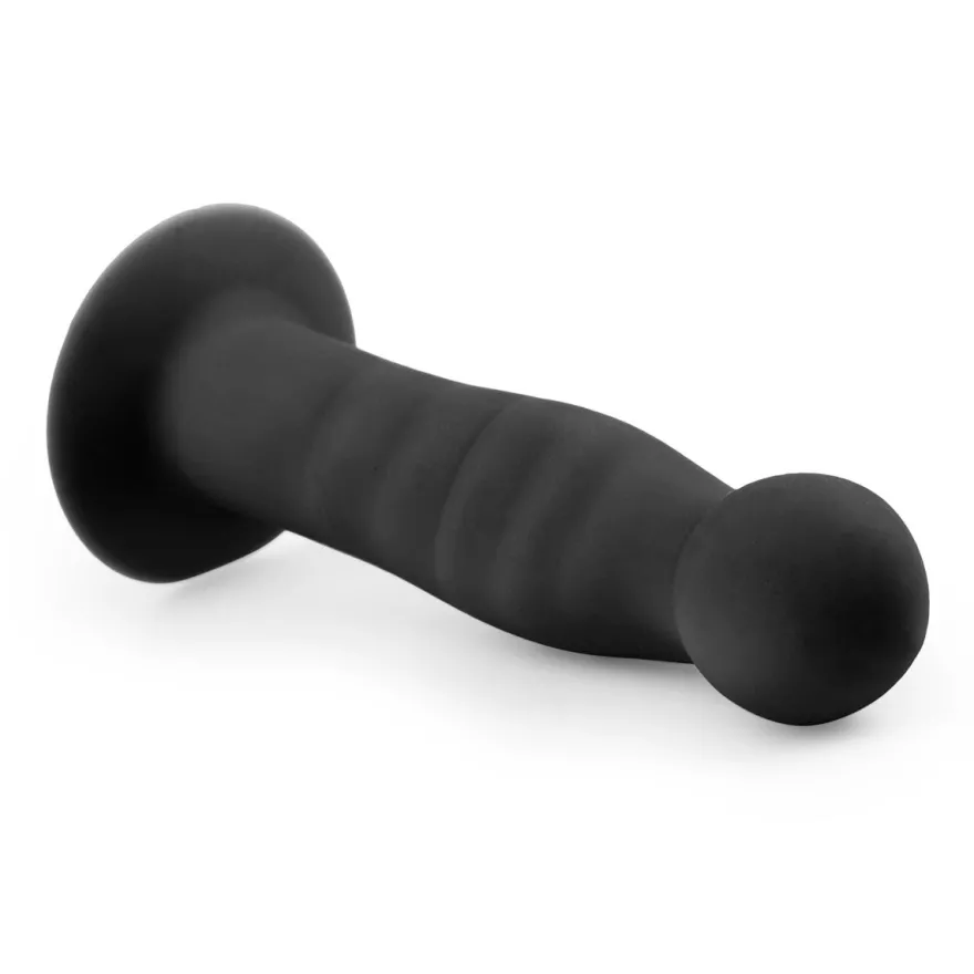 Easytoys Anal Collection – Ribbed Silicone Suction Cup Dildo Zwart (1 stuk)