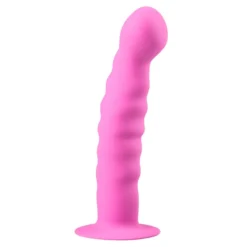 Easytoys Anal Collection – Ribbed Silicone Suction Cup Dildo Roze (1 stuk)