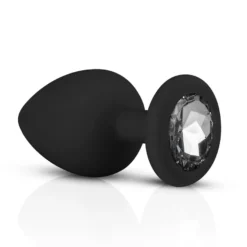 Easytoys Anal Collection Siliconen Buttplug Met Diamant – Zwart (3 stuks)
