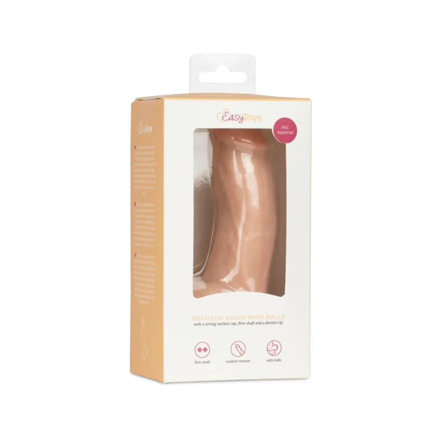 Easytoys Dildo Collection – Dildo with Balls 12 cm Beige (1 stuk)