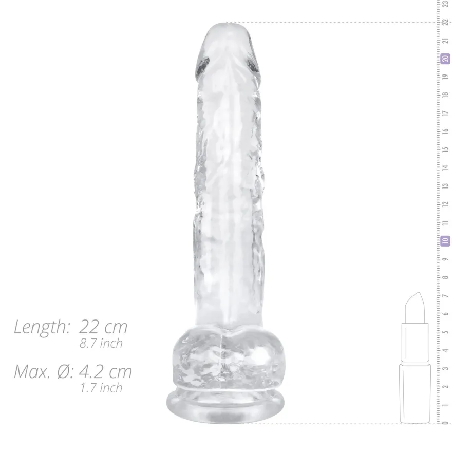 Easytoys Dildo Collection – Jelly Dildo with Balls 19 cm Transparant (1 stuk)
