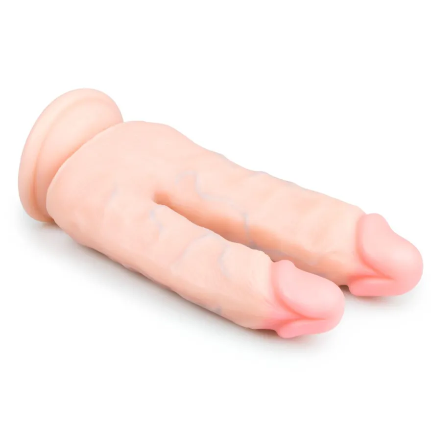 Easytoys Dildo Collection – Realistic Double Dildo with Suction Cup 18 cm Beige (1 stuk)