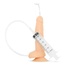Easytoys Dildo Collection – Squirting Dildo with Syringe Beige (1 stuk)