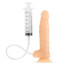 Easytoys Dildo Collection – Squirting Dildo with Syringe Beige (1 stuk)