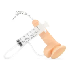 Easytoys Dildo Collection – Squirting Dildo with Syringe Beige (1 stuk)