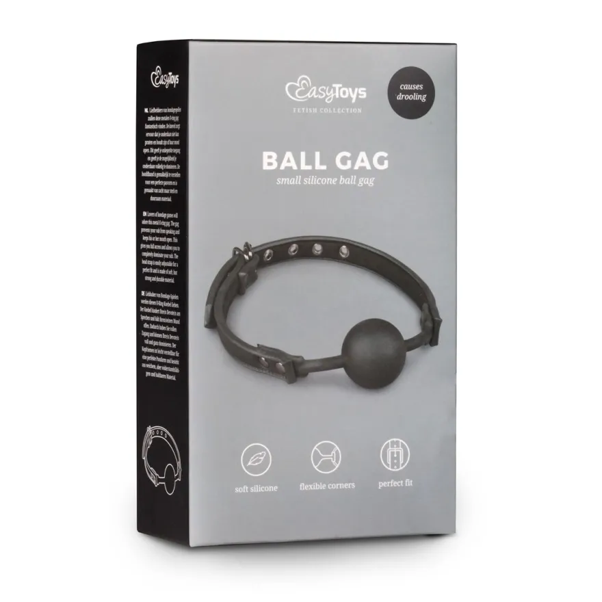 Easytoys Fetish Collection – Ball Gag with Silicone Ball Zwart (1 stuk)