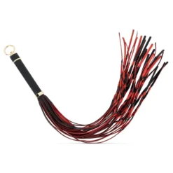 Easytoys Fetish Collection – Crimson Braided Flogger Zwart, Rood (1 stuk)