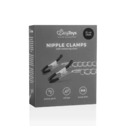 Easytoys Fetish Collection – Classic Nipple Clamps with Chain Zilver (1 stuk)