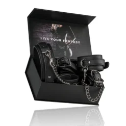 Easytoys Fetish Collection – Fetish Set with Collar, Ankle- and Wrist Cuffs Zwart (1 stuk)