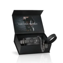 Easytoys Fetish Collection – Fetish Collar with Leash Zwart (1 stuk)
