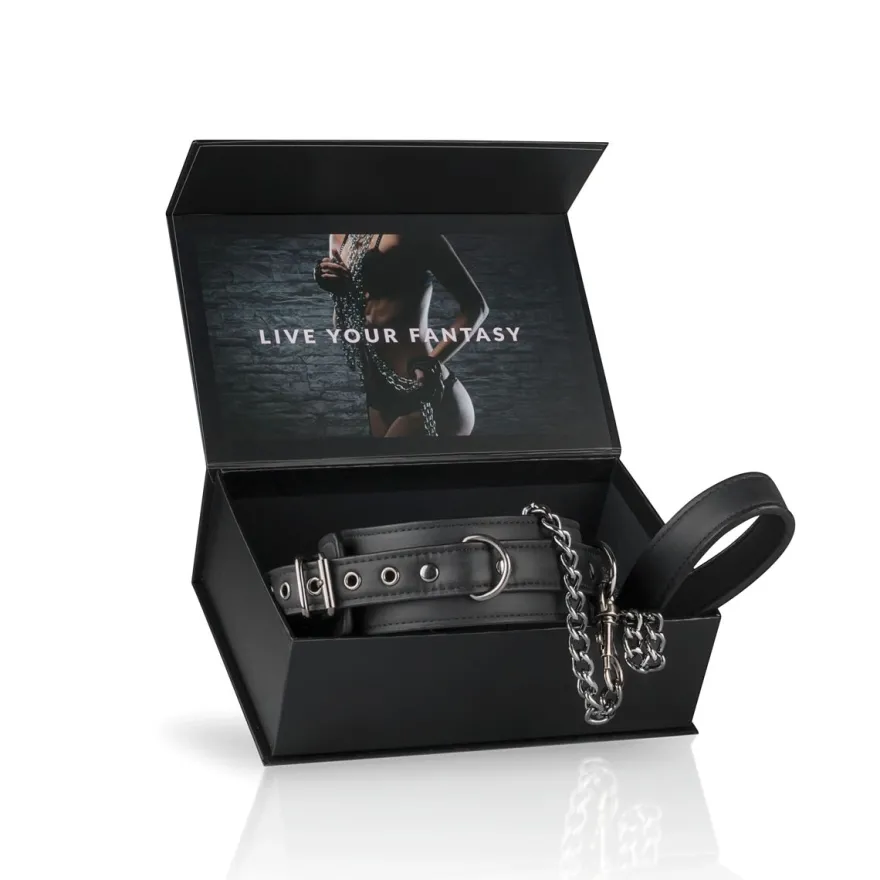 Easytoys Fetish Collection – Fetish Collar with Leash Zwart (1 stuk)