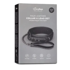 Easytoys Fetish Collection – Fetish Collar with Leash Zwart (1 stuk)