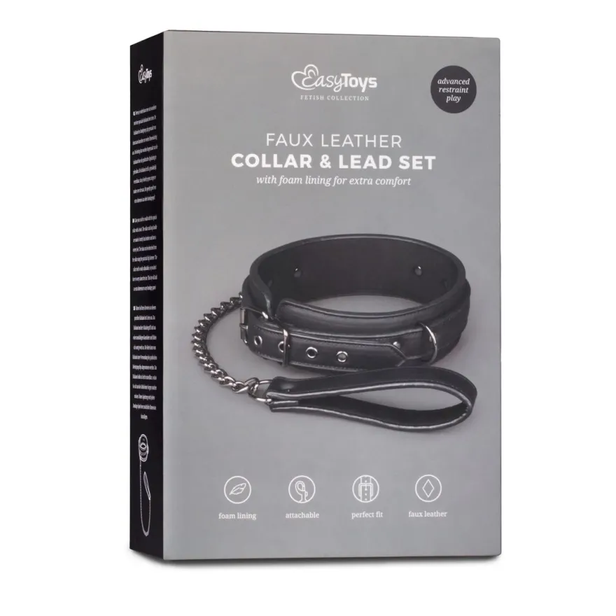 Easytoys Fetish Collection – Fetish Collar with Leash Zwart (1 stuk)