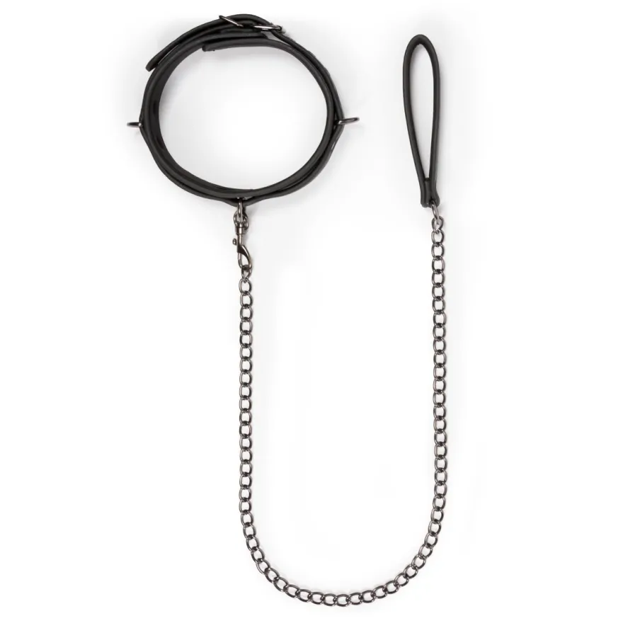 Easytoys Fetish Collection – Fetish Collar with Leash Zwart (1 stuk)