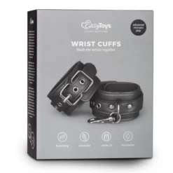 Easytoys Fetish Collection – Faux Leather Handcuffs Zwart (1 stuk)
