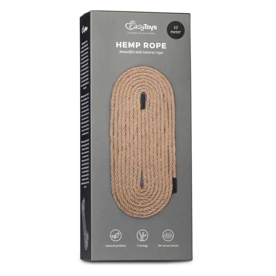 Easytoys Fetish Collection – Hemp Bondage Rope 10 m Bruin (1 stuk)