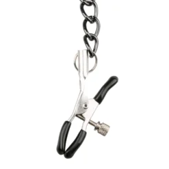 Easytoys Fetish Collection – Leather Collar with Nipple Chains Zwart (1 stuk)