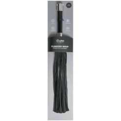Easytoys Fetish Collection – Long Flogger with Metal Grip Zwart (1 stuk)