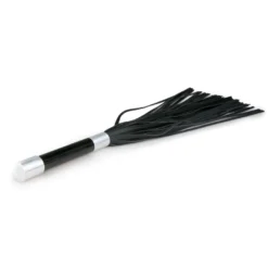 Easytoys Fetish Collection – Long Flogger with Metal Grip Zwart (1 stuk)