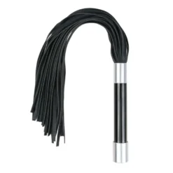 Easytoys Fetish Collection – Long Flogger with Metal Grip Zwart (1 stuk)