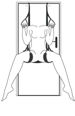 Easytoys Fetish Collection – Leg & Bum Support Over The Door Swing Zwart (1 stuk)