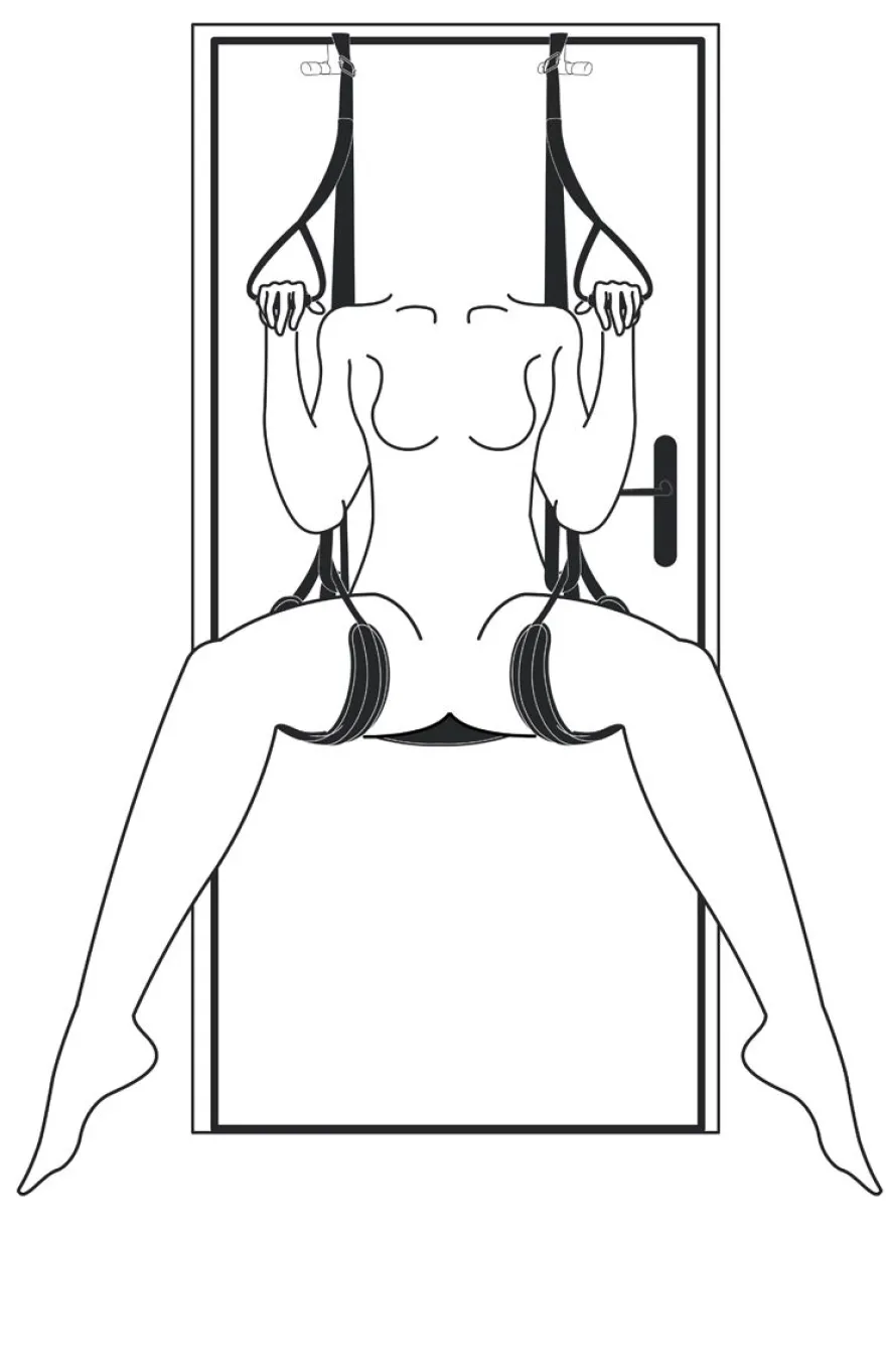 Easytoys Fetish Collection – Leg & Bum Support Over The Door Swing Zwart (1 stuk)