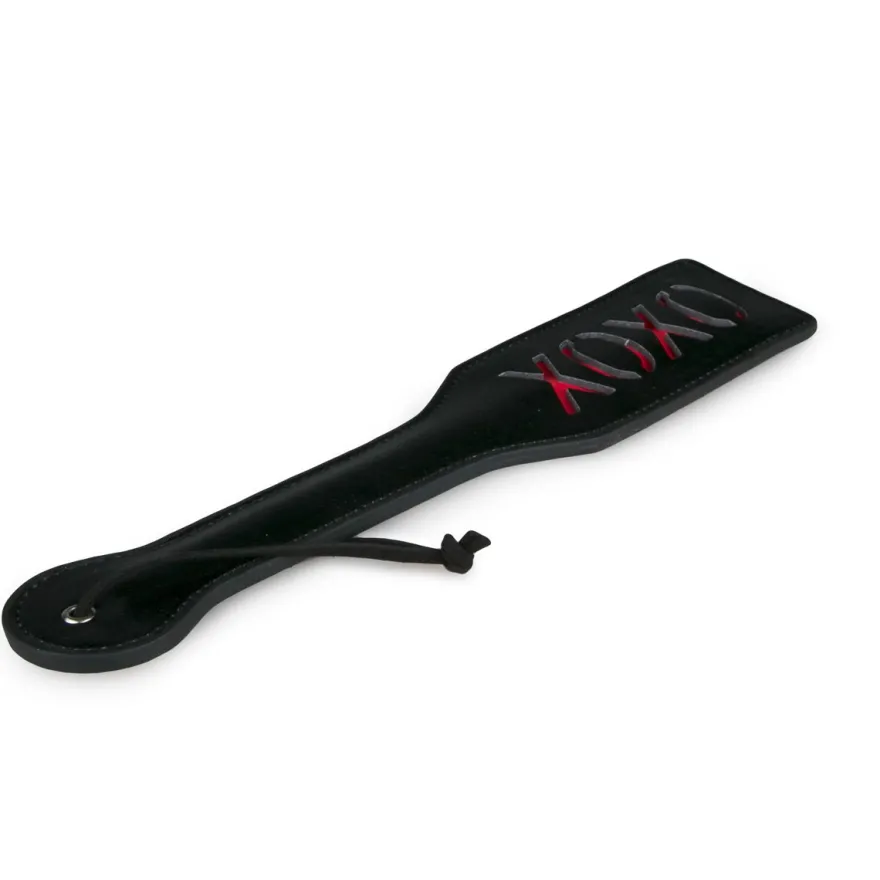 Easytoys Fetish Collection – Leather Paddle XOXO Zwart (1 stuk)