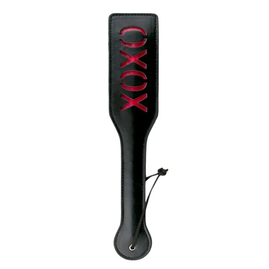 Easytoys Fetish Collection – Leather Paddle XOXO Zwart (1 stuk)