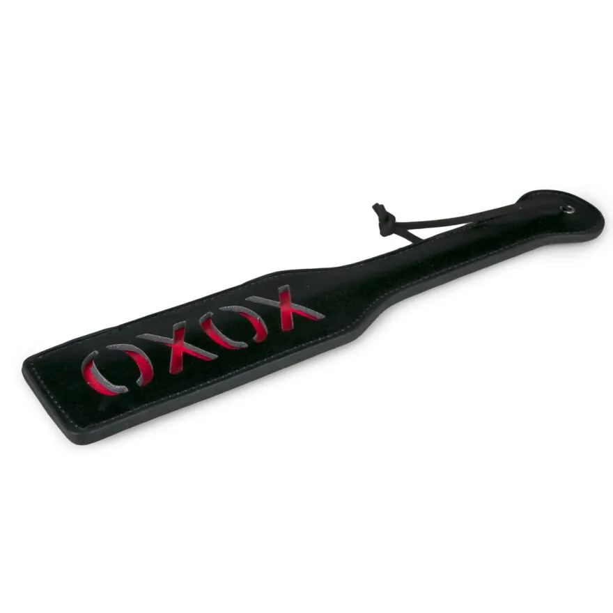 Easytoys Fetish Collection – Leather Paddle XOXO Zwart (1 stuk)