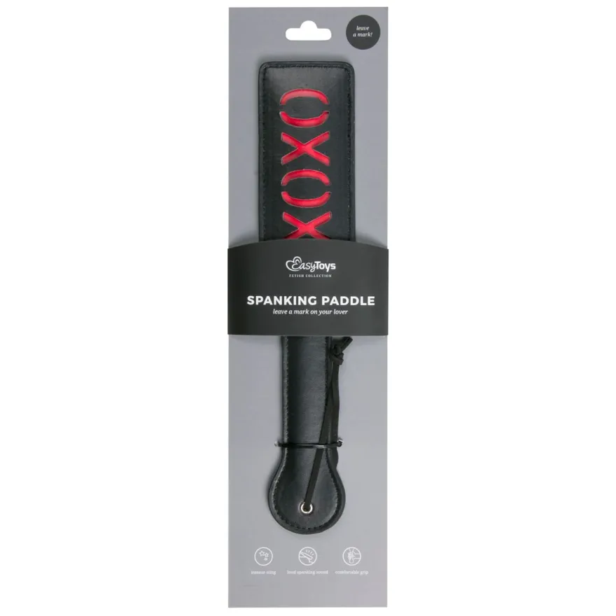 Easytoys Fetish Collection – Leather Paddle XOXO Zwart (1 stuk)